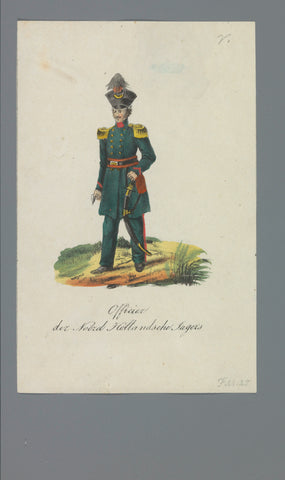 Officier der Noord Hollandsche Jagers, Albertus Verhoesen (attributed to), 1835 - 1850 Canvas Print