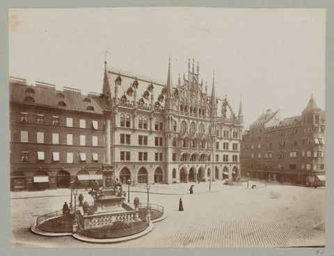 Neues Rathaus in Munich on Marienplatz, anonymous (possibly), c. 1893 - c. 1903 Canvas Print