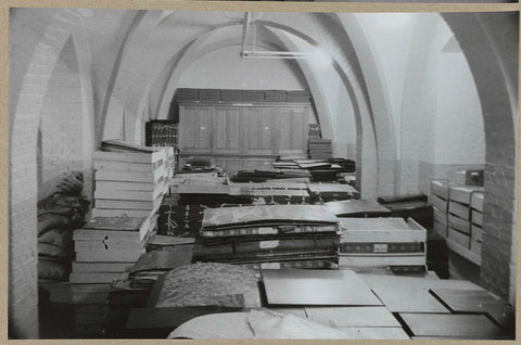 Library cellar at the evacuation in 1939, 1939 Canvas Print