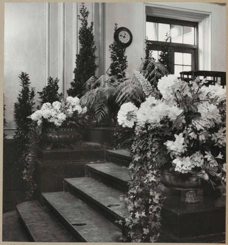 Eastern entrance decorated with flowers and plants, 1958 Canvas Print