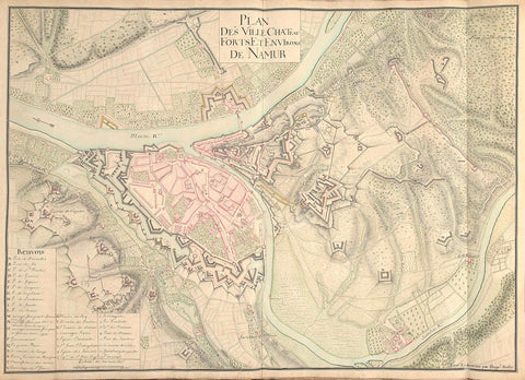 Map of Namur, c. 1701-1715, Nicolas Suly, 1701 - 1715 Canvas Print