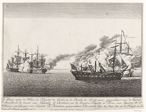 Battle of Cadiz, 1781, Georg Mathäus Probst, 1781-1788 Canvas Print