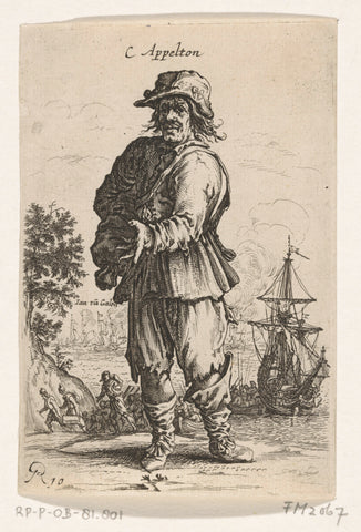 Cartoon on admiral Appleton, 1653, Salomon Savery, 1653 - 1654 Canvas Print