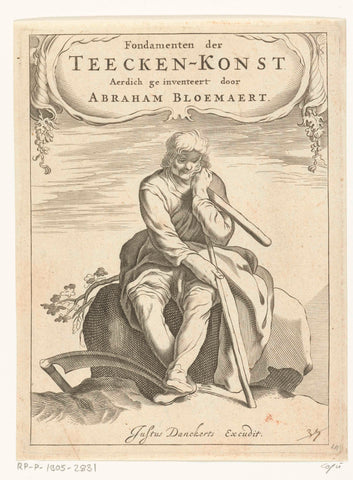 Title page for Abraham Bloemaert, Fondamenten der Teecken-konst, Frederick Bloemaert, c. 1679 - in or before 1701 Canvas Print