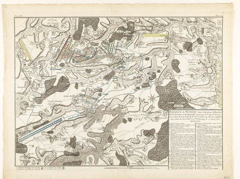 Map of the battle of Seneffe, 1674, anonymous, 1675 - 1724 Canvas Print