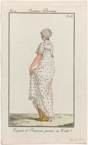 Journal des Dames et des Modes, Costume Parisien, 14 June 1801, Year 9, (308) : Toquet et Canezou (...), anonymous, 1801 Canvas Print