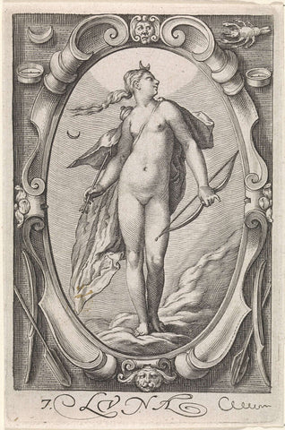 Maan (Diana), Jacob Matham, 1597 Canvas Print