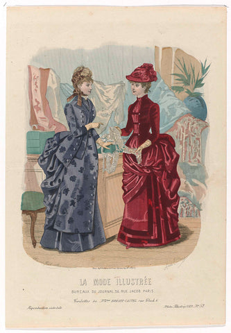 La Mode Illustrée, 1883, No. 52 : Toilettes de Mme Bréant-Castel (...), Charles Rabouille, 1883 Canvas Print