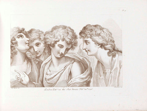 Four Angels, Francesco Bartolozzi, 1796 Canvas Print