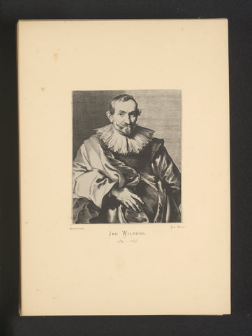 Reproduction of an engraving of a portrait of Jan Wildens by Paulus Pontius, Joseph Maes, c. 1872 - in or before 1877 Canvas Print