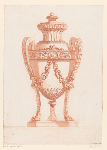 Vase with lion's legs, L. Laurent, 1775 - 1785 Canvas Print