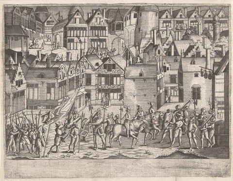 Calvinist riot in Antwerp conquered, 1567, anonymous, 1570 - 1649 Canvas Print