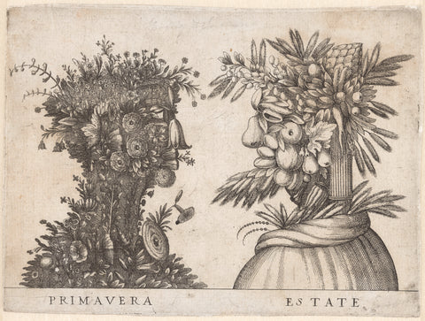 Personifications of the Four Seasons, anonymous, c. 1565 - c. 1580 Canvas Print