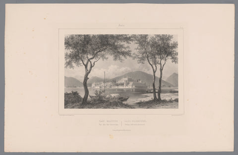 View of the Borromean Islands in Lake Maggiore, Isodore-Laurent Deroy, 1838 - 1841 Canvas Print