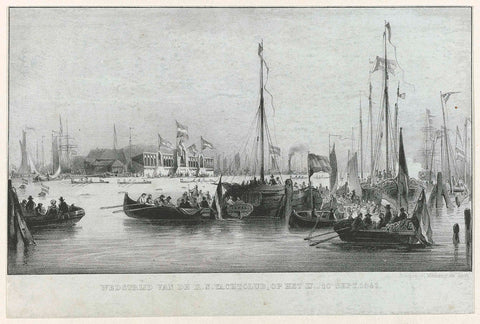 Competition of the K.N. Yachtclub, on the IJ. - Sept. 10. 1846, Carel Christiaan Antony Last (possibly), 1846 Canvas Print