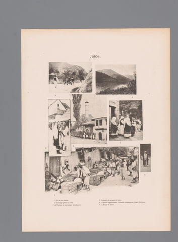 Six faces on and scenes in Jajce and a resident of Jajce, anonymous, c. 1893 - in or before 1898 Canvas Print