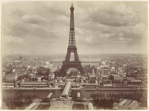 View of the Eiffel Tower and the Champ de Mars at the World's Fair of 1889, Paris, Neurdein Frères, 1889 Canvas Print