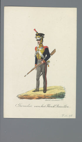 Grenadier van het Flank Bataillon, Albertus Verhoesen (attributed to), 1835 - 1850 Canvas Print