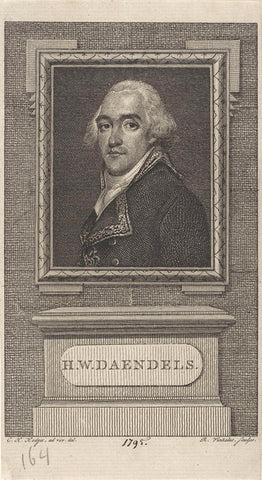 Portrait of Hendrik Willem Daendels, Reinier Vinkeles (I), 1786 - 1809 Canvas Print