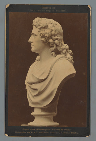 Sculptuur van Goethe door Alexander Trippel, Rudolph Tamme, c. 1870 - c. 1890 Canvas Print