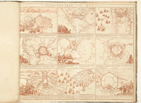 Schouwburg van den oorlog (sheet VII), 1706, Pieter Schenk (I), 1709 - 1710 Canvas Print