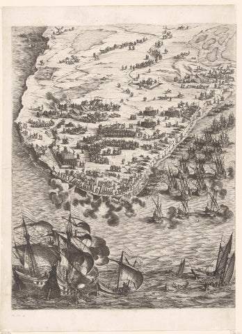 Siege of La Rochelle, September 1627-October 1628 (central map, part lower left), Jacques Callot, 1628 - 1631 Canvas Print