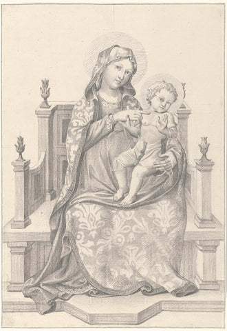 Mary with Child on throne, anonymous, 1778 Canvas Print