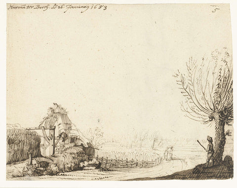 Landschap met vervallen gebouw, Harmen ter Borch, 1653 Canvas Print