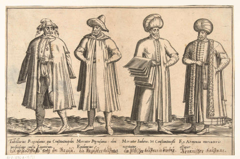 Clothing of traders in Constantinople around 1580, Abraham de Bruyn, 1581 Canvas Print