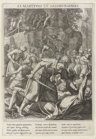 Martyrdom of the 55 Christians of Salzburg, Raphaël Sadeler (I), 1615 Canvas Print