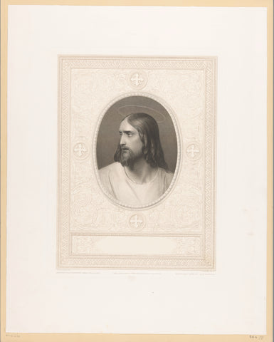 Christ in a decorated frame, Auguste Thomas Marie Blanchard, 1844 Canvas Print