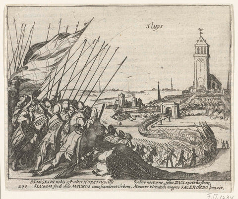 Spanjaarden verrassen Sluis maar worden weer verdreven, 1606, Simon Frisius, 1613 - 1615 Canvas Print