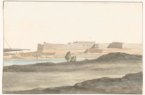 View of the castle in the port of Barletta, Louis Ducros, 1778 Canvas Print