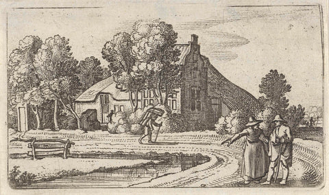 Country road near Amstelveen, Claes Jansz. Visscher (II), 1612 - 1652 Canvas Print