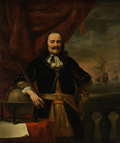 Michiel de Ruyter as Lieutenant-Admiral, Ferdinand Bol, 1667 Canvas Print