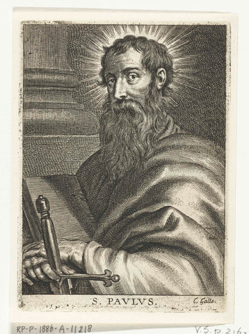 Saint Paul with sword, Schelte Adamsz. Bolswert, 1596 - 1678 Canvas Print