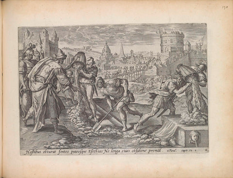 Hezekiah closes the sources outside Jerusalem, Maerten de Vos, 1643 Canvas Print