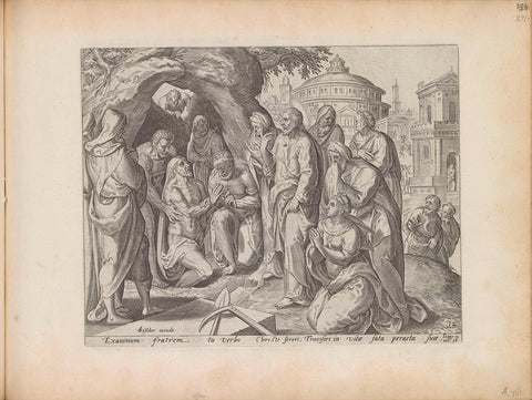 Revival of Lazarus, Johannes Wierix, 1643 Canvas Print