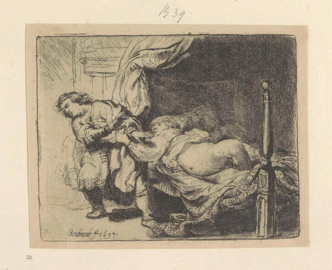 Joseph and Potiphar's Wife, Rembrandt van Rijn, 1807 - 1808 Canvas Print