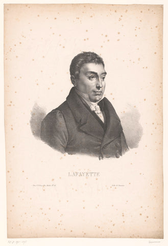 Portrait of Gilbert du Motier de La Fayette, Demanne (printer), c. 1830 Canvas Print