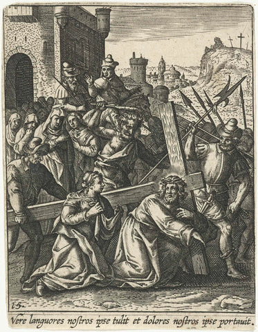 Carrying the Cross, Adriaen Collaert, 1570 - 1618 Canvas Print