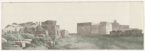 Profile of the interior walls and exterior walls of the old town of Manduria, Louis Ducros, 1778 Canvas Print