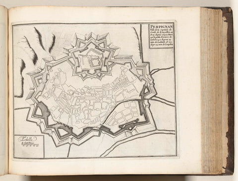 Map of Perpignan, c. 1693-1696, anonymous, 1693 - 1696 Canvas Print