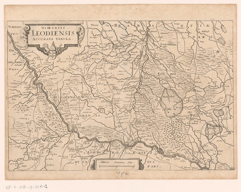 Map of the Principality of Liège, anonymous, c. 1660 - 1696 Canvas Print