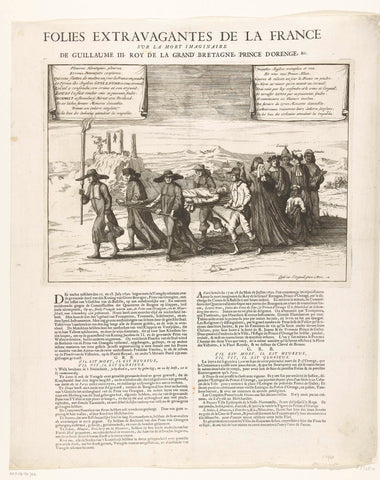 Reproduction of the French cartoon on the alleged death of William III, 1690, anonymous, 1690 Canvas Print