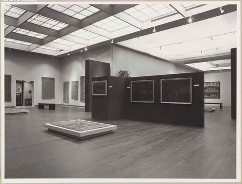 Room with carpets from Asia Minor, paintings and a sofa for visitors, c. 1977 Canvas Print