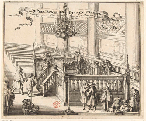 The teba (bima) in the Portuguese Synagogue in Amsterdam, c. 1695, Romeyn de Hooghe, c. 1695 Canvas Print