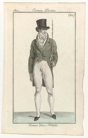 Journal des Dames et des Modes, Costume Parisien, 15 juin 1807, (815): Costume Demi Habillé, Pierre Charles Baquoy, 1807 Canvas Print