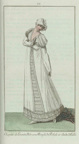 Elegantia, of tijdschrift van mode, luxe en smaak voor dames, Oktober 1807, No. 23: Chapeau de Levantine..., anonymous, 1807 Canvas Print