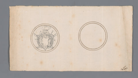 Ontwerp voor een historiepenning met wapenschild en fasces, anonymous, 1743 Canvas Print